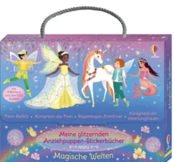 Usborne Verlag Meine glitzernden Anziehpuppen-Stickerbücher mini: Magische Welten Hot