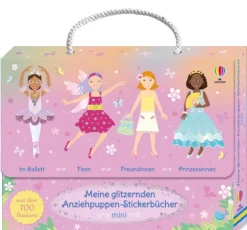 Meine glitzernden Anziehpuppen-Stickerbücher mini: Im Ballett, Feen, Freundinnen und Prinzessinnen-Usborne Verlag Outlet