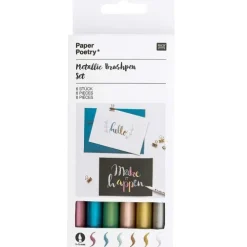 METALLIC BRUSHPENS SET 6 STK-Rico Design GmbH & Co.KG Hot