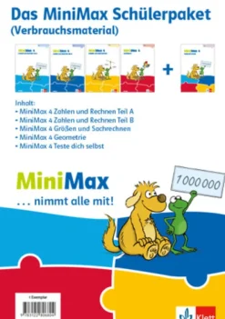 MiniMax 4. Paket für Lernende (5 Hefte: Zahlen und Rechnen A, Zahlen und Rechnen B, Größen und Sachrechnen, Geometrie, Teste-dich-selbst) - Verbrauchsmaterial Klasse 4-Klett Ernst /Schulbuch Discount