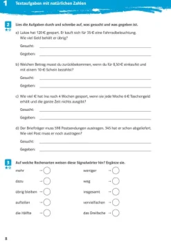 10-Minuten-Training Mathematik Textaufgaben 5. Klasse-Klett Lerntraining Sale