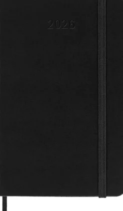 Moleskine 12 Monate Wochenkalender 2026, Pocket/A6, 1 Wo = 2 Seiten, horizontal, fester Einband, Schwarz-Moleskine Germany Best