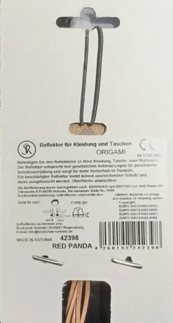 Bookchair Vertrieb Softreflector ORIGAMI (Red Panda) Reflektor für Taschen und Kleidung Hot