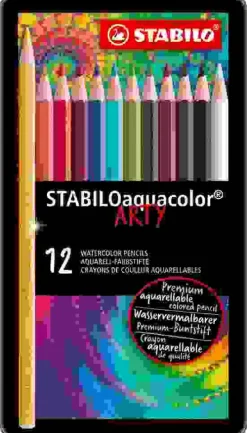 Buntstift Aquarell-Buntstift aquacolor - ARTY, 12er Metalletui-STABILO New