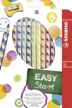 Buntstifte EASYcolors, 12er Set mit Spitzer, Linkshänder-Stabilo Discount