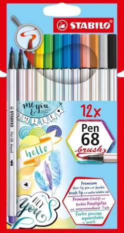 Filzstifte Pen 68 brush, 12er Set-Stabilo