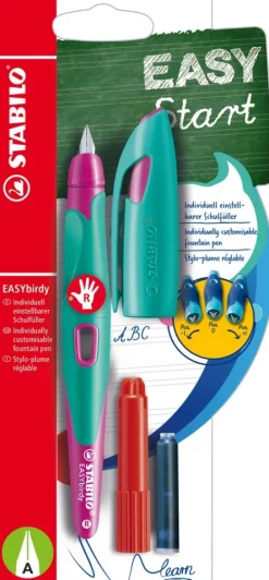 Füller EASYbirdy Feder A türkis/neonpink für Rechtshänder-Stabilo New