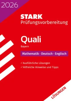 Stark Verlag GmbH STARK Lösungen zu Mathematik, Deutsch, Englisch 9. Klasse - Quali Mittelschule 2026 Bayern - Prüfungsvorbereitung Clearance