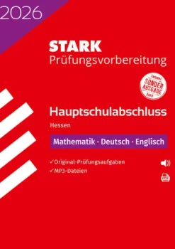 Stark Verlag GmbH STARK Mathematik, Deutsch, Englisch - Hauptschulabschluss 2026 Hessen - Prüfungsvorbereitung Online