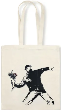 Anaconda Verlag Stofftasche Banksy - Blumenwerfer Hot