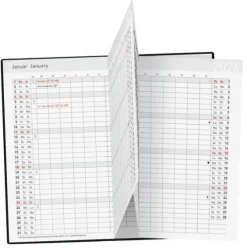 Taschenkalender Saturn Leporello PVC schwarz 2026-Korsch Hot