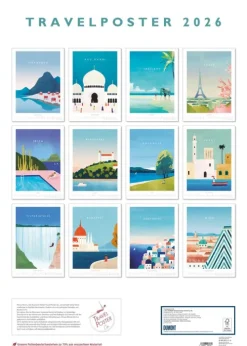 Travelposter 2026 - Reiseplakate-Kalender von DUMONT- Wand-Kalender - Poster-Format 50 x 70 cm-Neumann Verlage GmbH & Co Discount