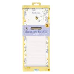 Trötsch Notizblock mit Stift und Magnet Bienchen New
