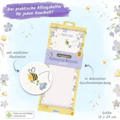 Trötsch Notizblock mit Stift und Magnet Bienchen New