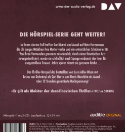 Der Audio Verlag, DAV Verachtung - Carl Mørck, Sonder­dezernat Q, Fall 4,1 Audio-CD, 1 MP3 Hot
