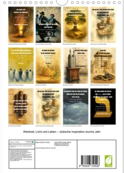 Calvendo Weisheit, Licht und Leben - Jüdische Inspiration durchs Jahr (Wandkalender 2026 DIN A4 hoch), Monatskalender Online