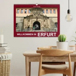 Willkommen in ERFURT (Wandkalender 2026 DIN A3 quer), Monatskalender-Calvendo New