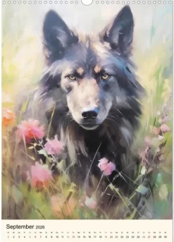 Wölfe. Zarte Aquarelle von beeindruckenden Tieren (Wandkalender 2026 DIN A3 hoch), Monatskalender-Calvendo Clearance