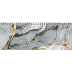 Zettler Tisch-Querkalender Style Marmor 2026 - Büro-Planer 30x11 cm, Wochenkalender mit 1 Woche auf 2 Seiten, deutschsprachigem Kalendarium, Ringbindung & Notizbereich-teNeues Calendars & Stationery GmbH & Co. KG Best