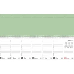 Zettler Tischquerkalender 1W/2S Perfo XL Rot 2026 - Bürokalender 36x11 cm, Wochenkalender mit 1 Woche auf 2 Seiten, deutschem Kalendarium, Stundeneinteilung 7-20 Uhr, perforierte Tagesblätter-teNeues Calendars & Stationery GmbH & Co. KG Best