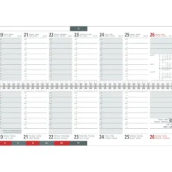 Zettler Tischquerkalender 1W/2S Register 2026 - Wochenkalender 32 × 11 cm, 1 Woche auf 2 Seiten mit Monatsregisterschnitt & Halbstundeneinteilung 6-21 Uhr, FSC-zertifiziert-teNeues Calendars & Stationery GmbH & Co. KG New
